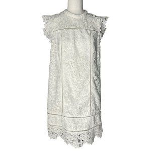 Vineyard Vines Womens Dress White Lace Shift Cottage Core bridal shower